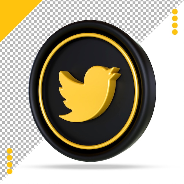 Icono de Twitter Oro Lujo moderno