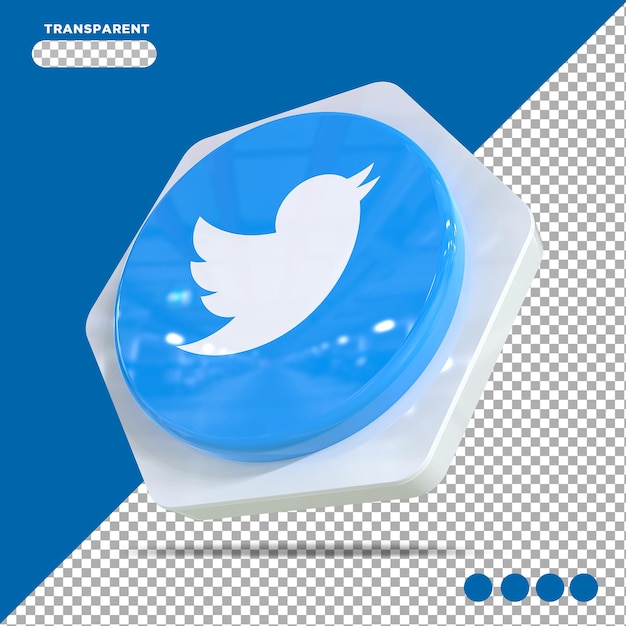 Icono de twitter redes sociales concepto 3d