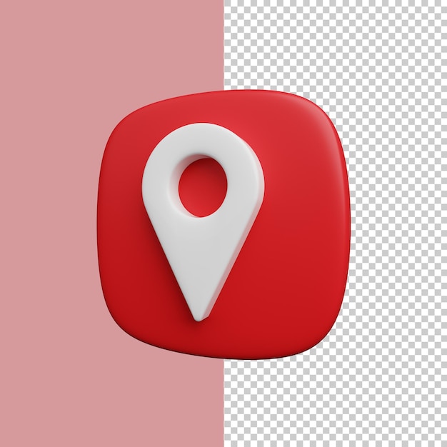 Icono de ubicación de alfiler 3D de alta resolución