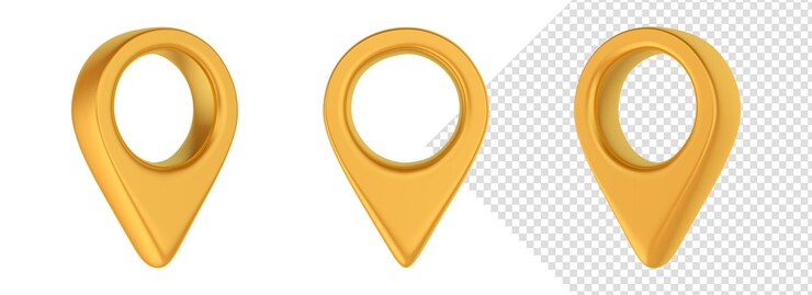PSD icono de ubicación amarillo fondo transparente 3d