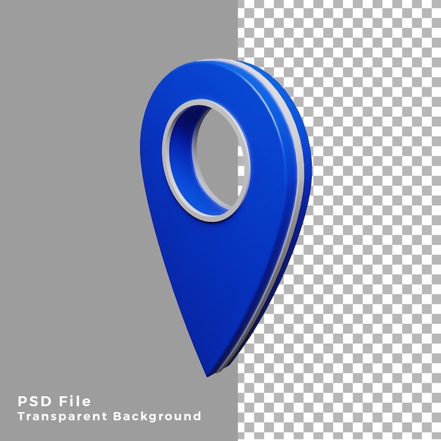 Icono de ubicación azul 3d