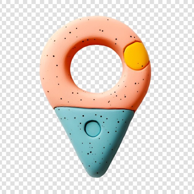 Un icono de ubicación colorido en un fondo transparente