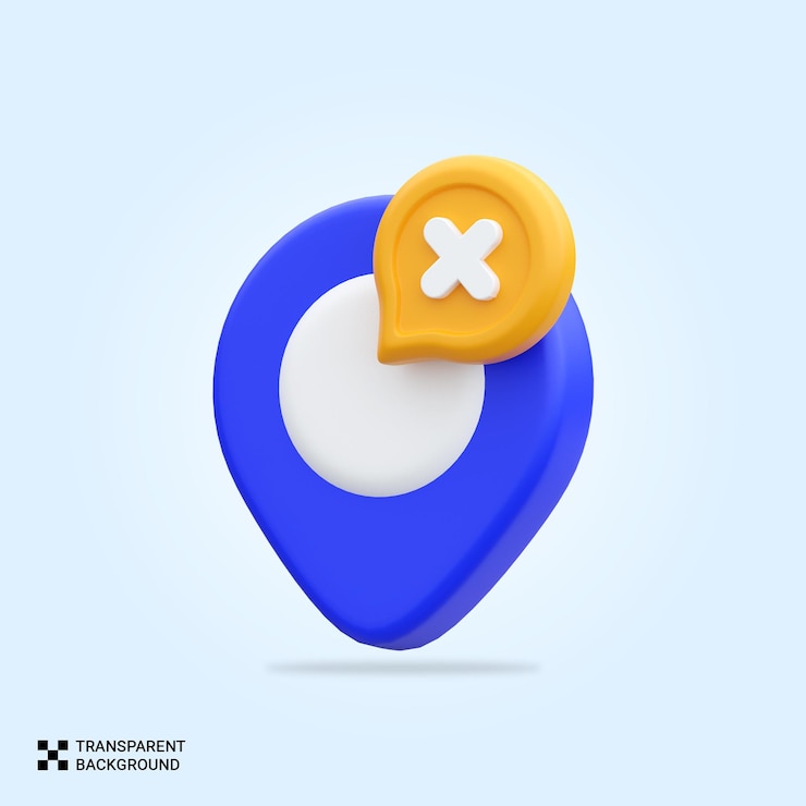 PSD icono de ubicación encontrada de psd 3d