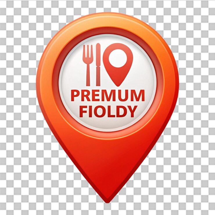 PSD icono de ubicación de entrega de alimentos de primera calidad aislado sobre un fondo transparente