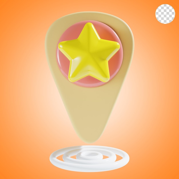 icono de la ubicación favorita en 3D.
