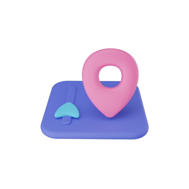 Icono de ubicación gps 3d para comercial