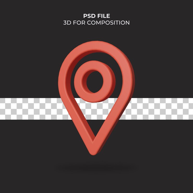 PSD icono de ubicación de ilustración 3d premium psd