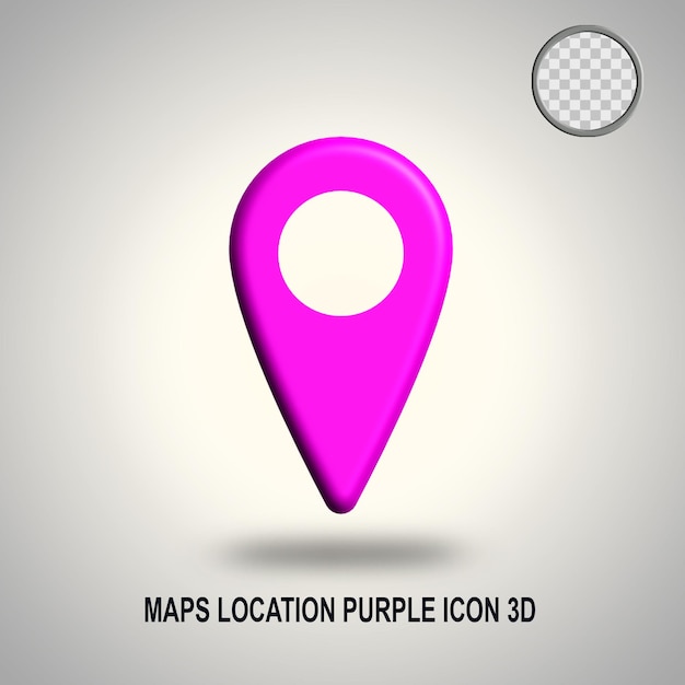 PSD icono de ubicación de mapas render 3d