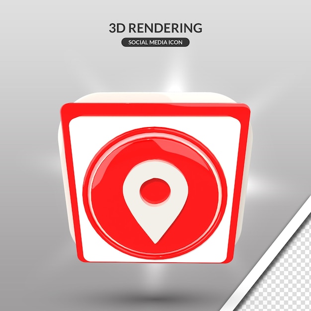 PSD icono de ubicación de renderizado 3d