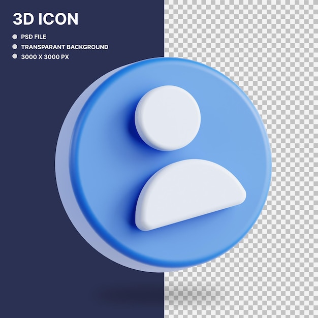 PSD icono de usuario en 3d