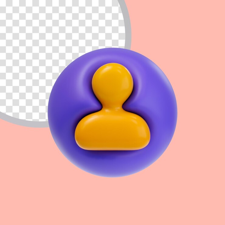 PSD icono de usuario de aspecto de dibujos animados concepto de representación 3d para detalles de información humana de persona y contacto