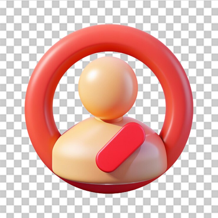 PSD icono de usuario bloqueado 3d icono de perfil de bloqueo signo de prohibición de grupo icono de signo de no entrada vector moderno y de moda en estilo 3d