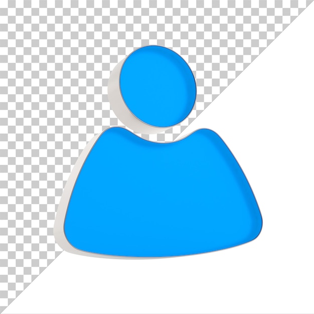 Icono de usuario en fondo blanco Ilustración 3D aislada