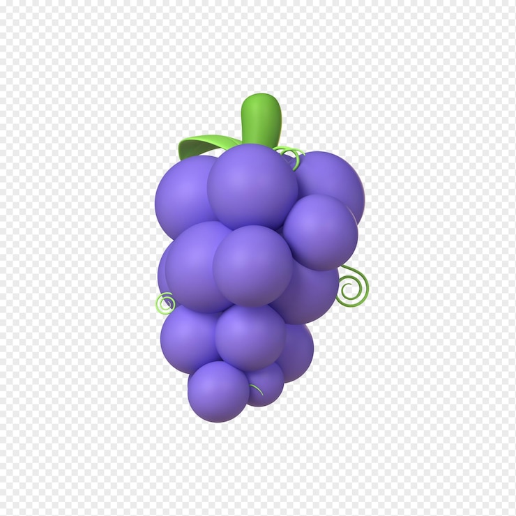 PSD icono de uva 3d que es fácil de usar en su web o aplicación