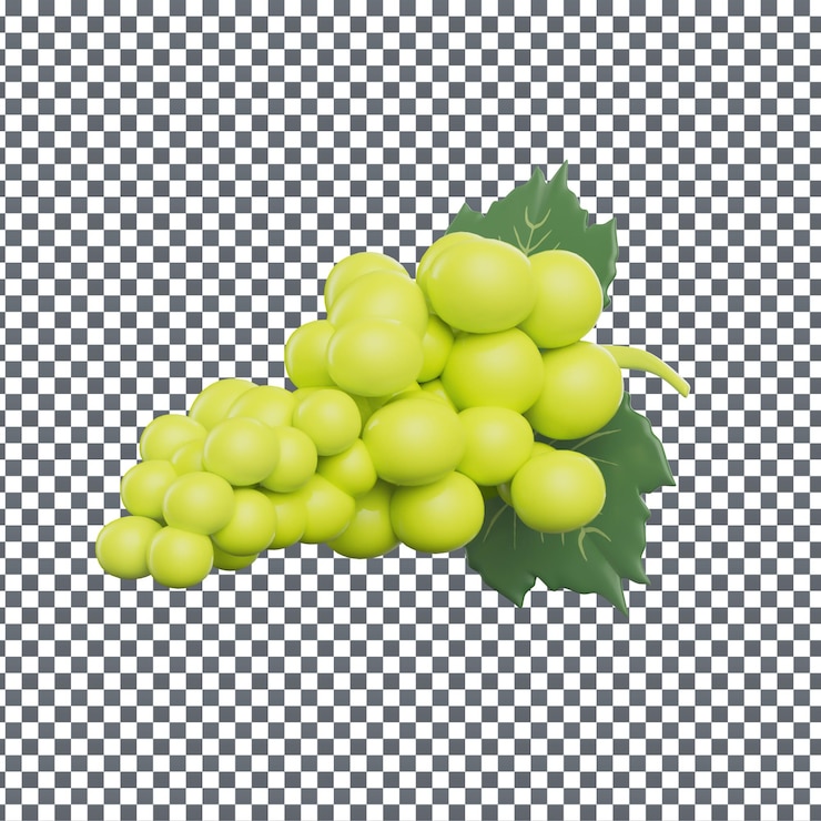 PSD icono de uvas psd 3d en fondo aislado y transparente