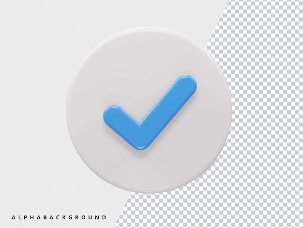 PSD icono varificado de renderizado 3d