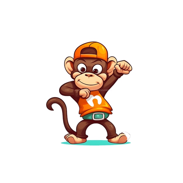 Icono de vector de dibujos animados lindo mono