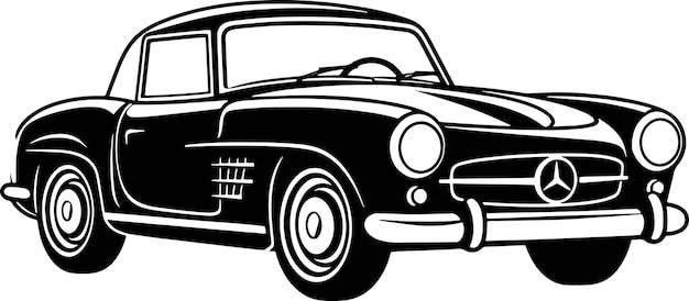 Icono vector logo coche vintage rápido elegante