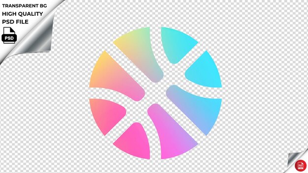 Icono vectorial de baloncesto arco iris colorido psd transparente