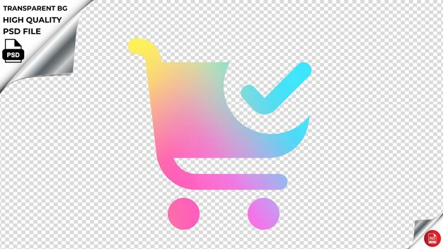 PSD el icono vectorial del carrito de compras es el arco iris colorido del psd transparente.