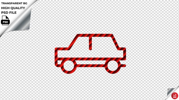 PSD el icono vectorial del coche 2 azulejos de rayas rojas psd transparente