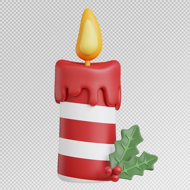 El icono de la vela de Navidad en 3D