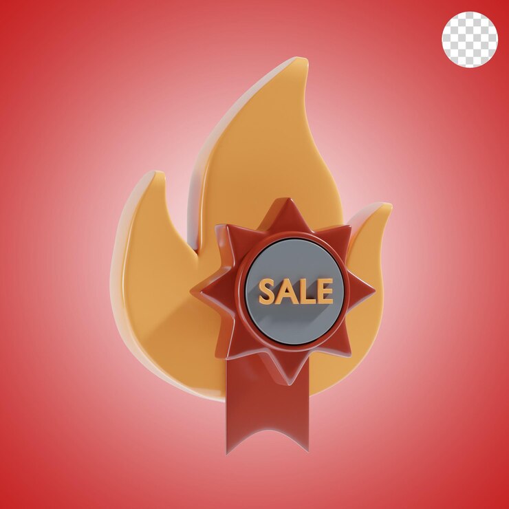 PSD icono de venta en caliente 3d