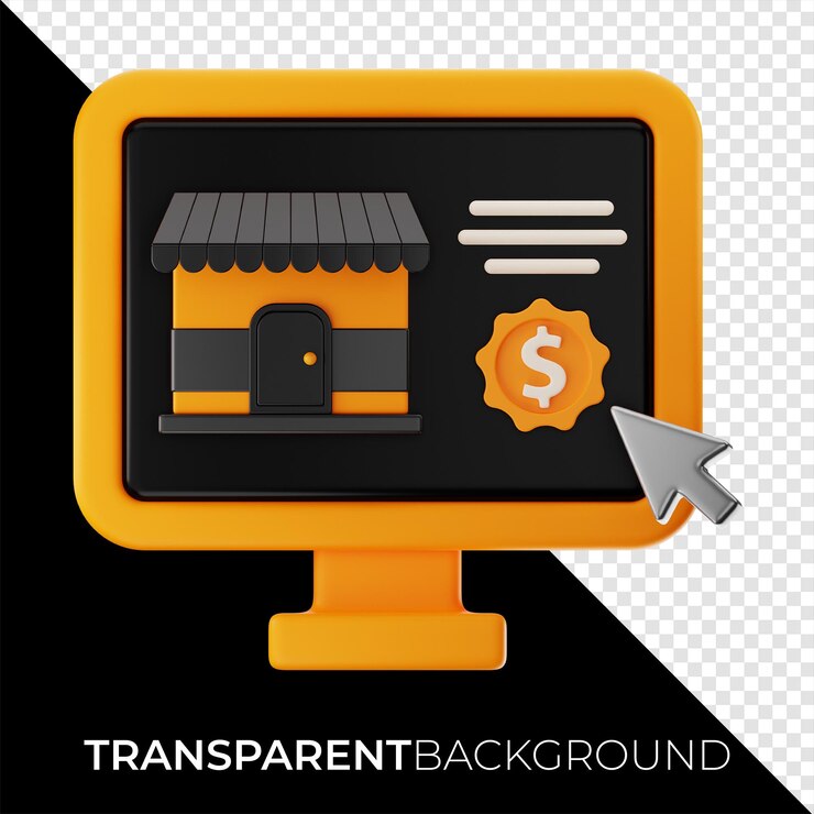 PSD icono de venta de tienda en línea de bienes raíces premium representación 3d sobre fondo aislado png