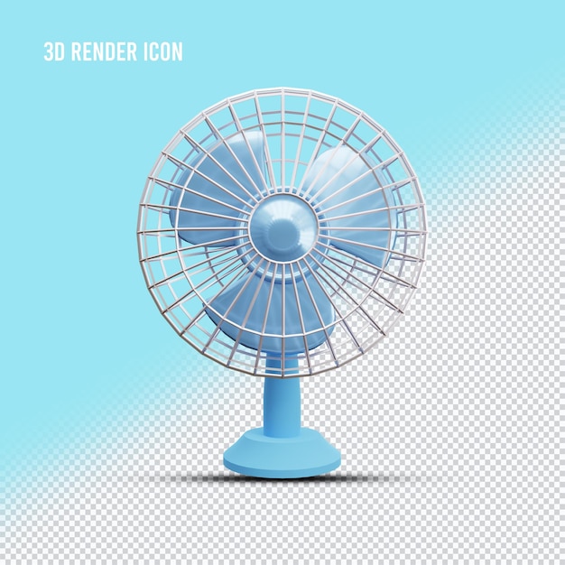 PSD icono de ventilador de refrigeración de ilustración 3d con vista frontal de fondo transparente