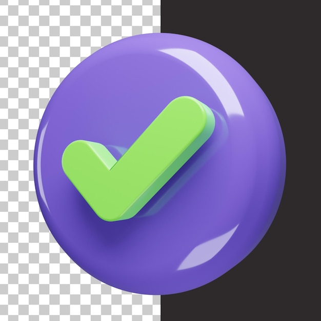 PSD icono de verificación 3d