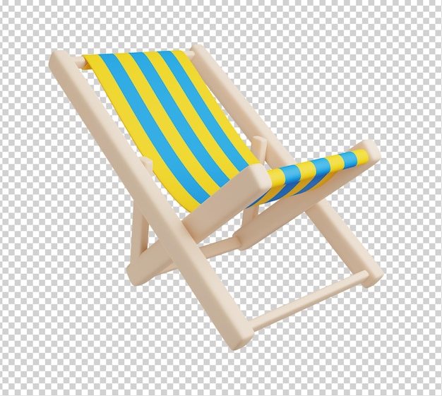 Icono de viaje 3D Render ilustración de silla de playa aislado