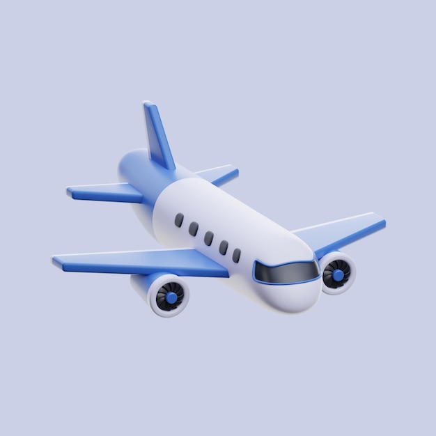 Icono de viaje en avión 3d ilustración de avión 3d icono de avión 3d icono de avión 3d aislado