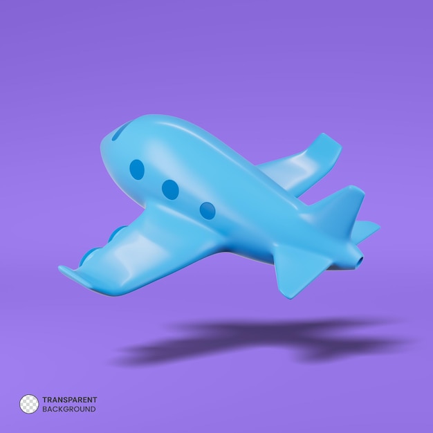 PSD icono de viaje de avión aislado 3d render ilustración