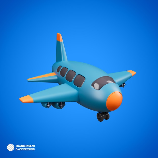 PSD icono de viaje de avión aislado 3d render ilustración