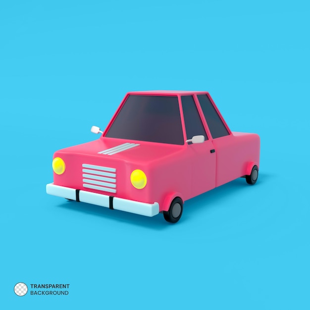 PSD icono de viaje en coche aislado 3d render ilustración