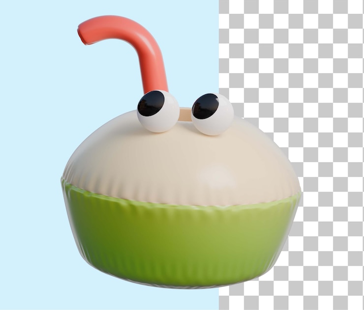 PSD el icono de viajes y vacaciones de coco 3d