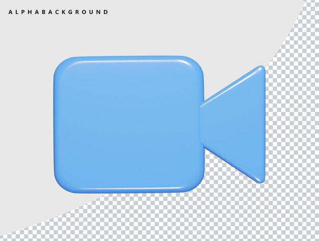 Ícono de vídeo en 3D y ilustración