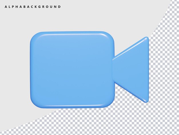 PSD Ícono de vídeo en 3d y ilustración