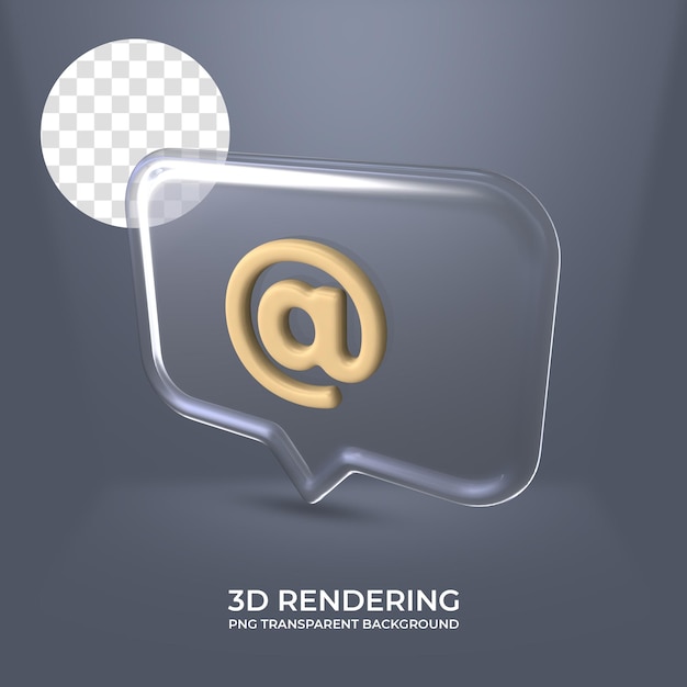 En, icono, con, vidrio, marco, 3d, interpretación