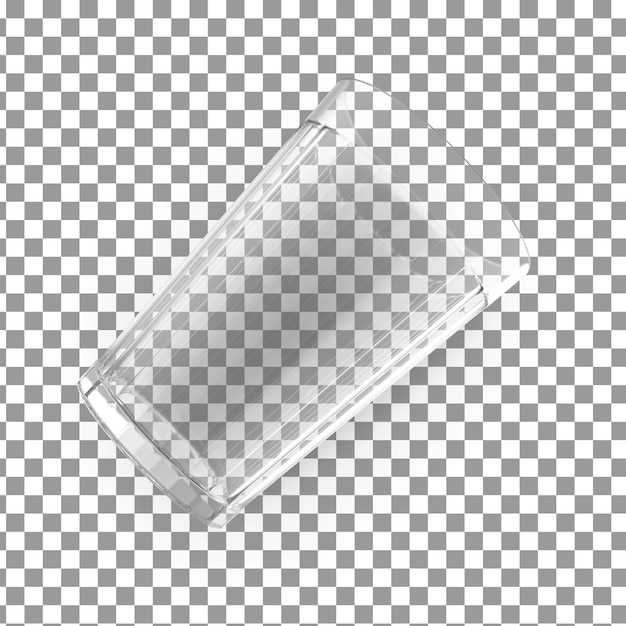 Icono de vidrio psd 3d sobre fondo aislado y transparente