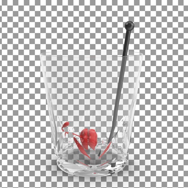 Icono de vidrio psd 3d sobre fondo aislado y transparente