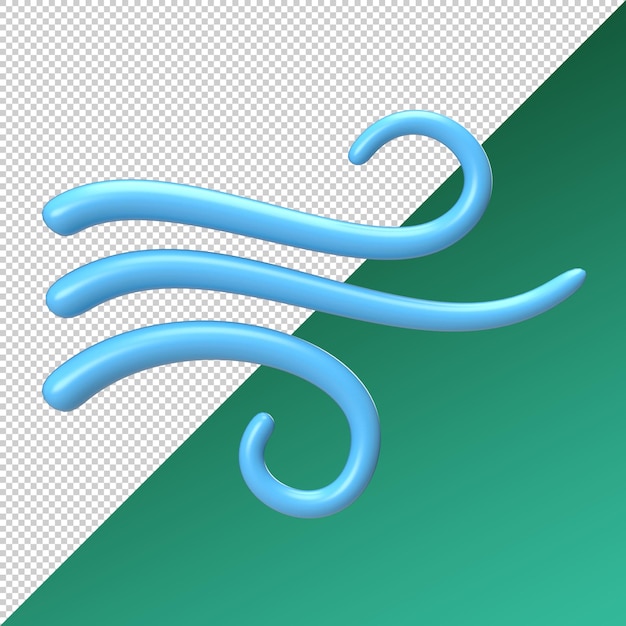 PSD icono de viento fuerte ilustración de pronóstico de renderizado 3d