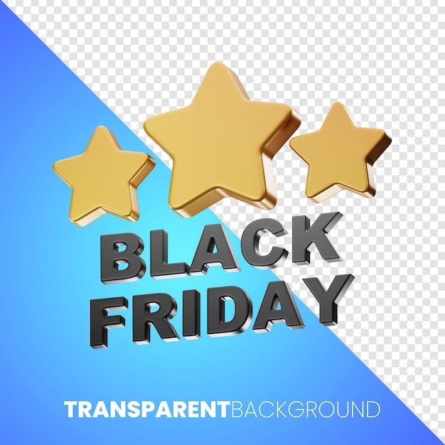 Icono de viernes negro premium representación 3d sobre fondo aislado png