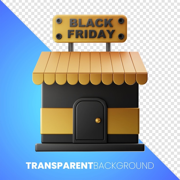 Icono de viernes negro premium Representación 3d sobre fondo aislado PNG