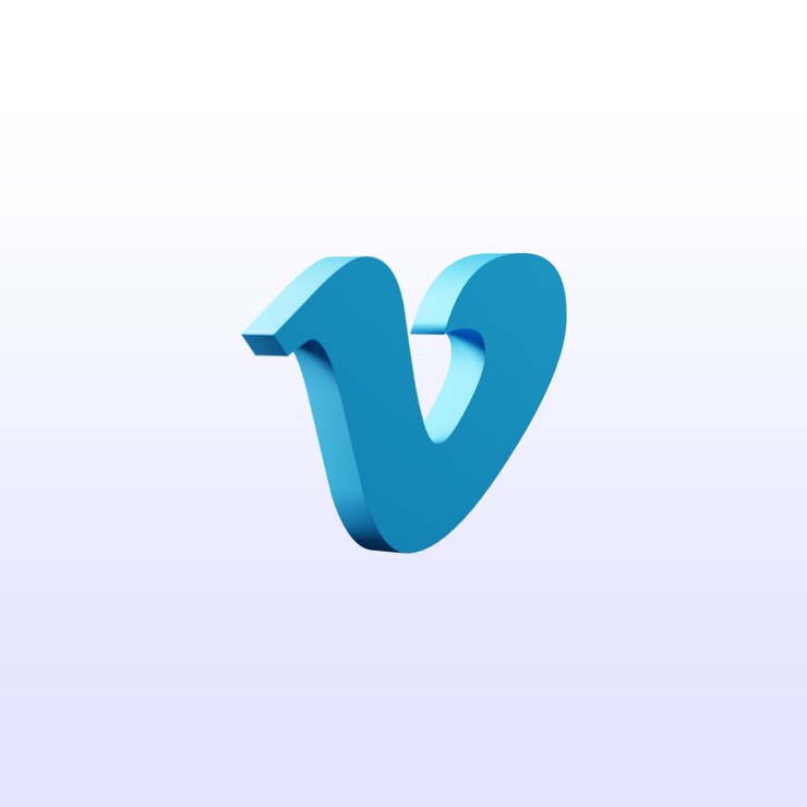 PSD icono de vimeo isométrico aislado transparente en 3d