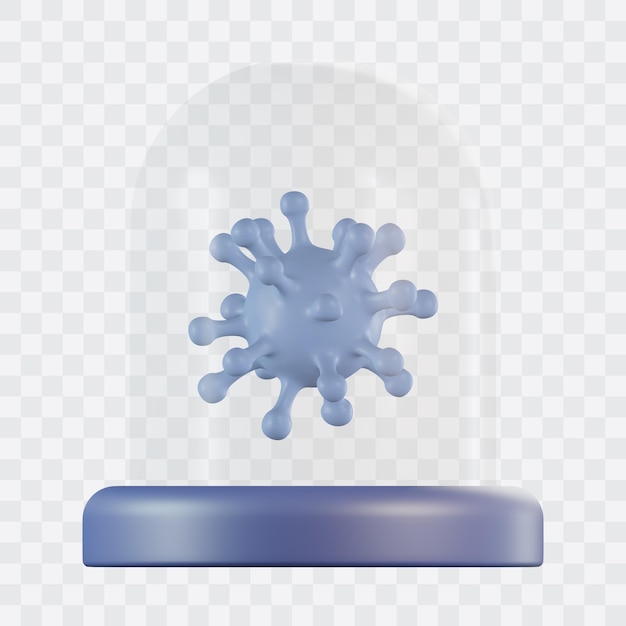 PSD icono de virus en 3d