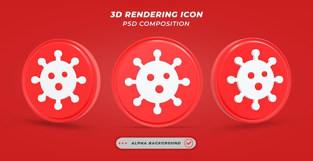 Icono de virus en representación 3D