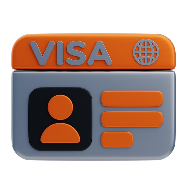 Icono de Visa en 3D