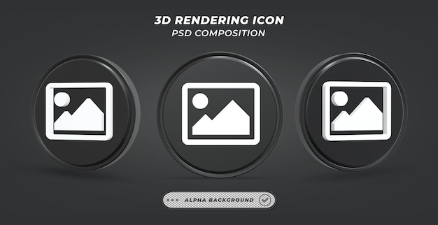 Icono de vista de imagen en representación 3d