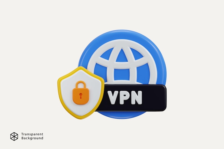 PSD icono vpn renderizado en 3d con globo de cerrojo y escudo de protección icono concepto de icono de red privada
